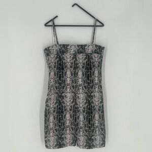 Vintage 90’s Eye Candy Snakeskin Python Square Chest Neckline Mini Dress